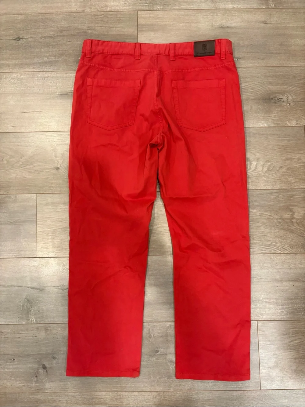 Ermenegildo Zegna Roccia Jeans Mens 38x29 Red Straight Stretch Pants